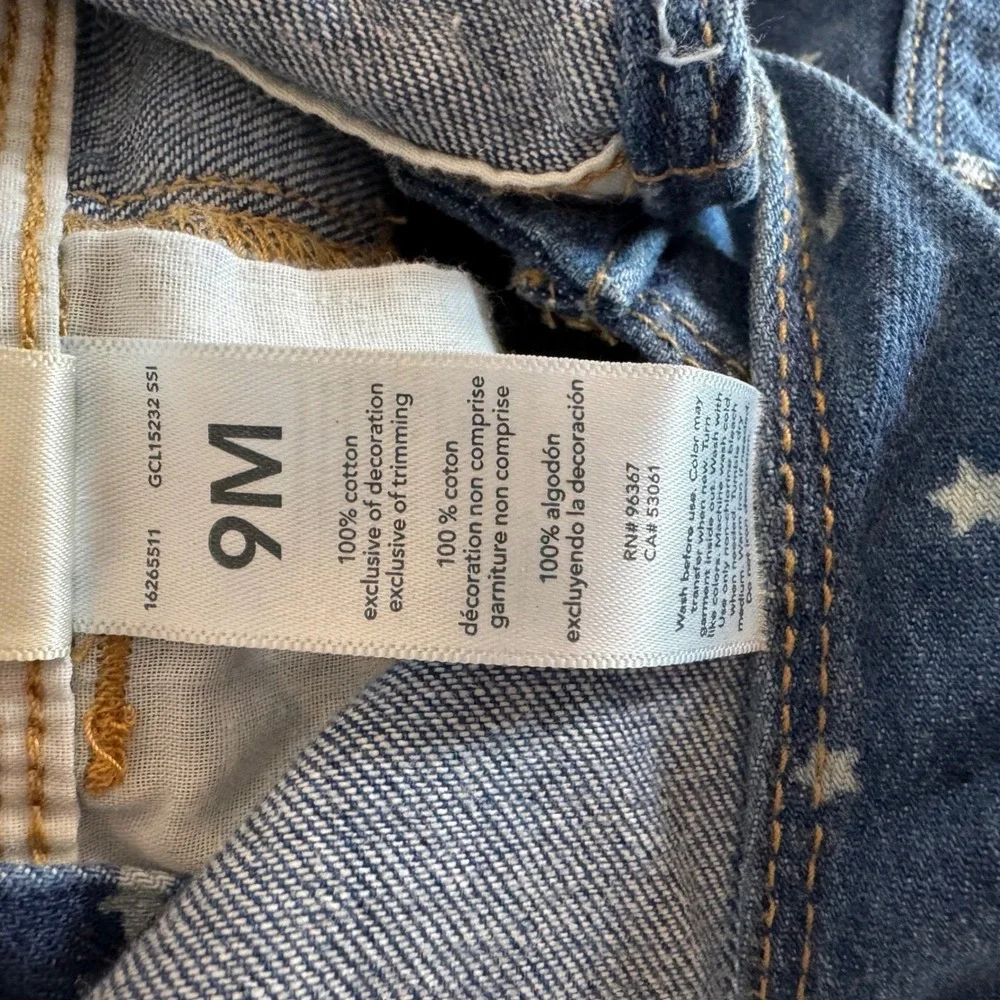 OshKosh Bgosh Baby Girls Star Print Denim Shortalls Blue 9M